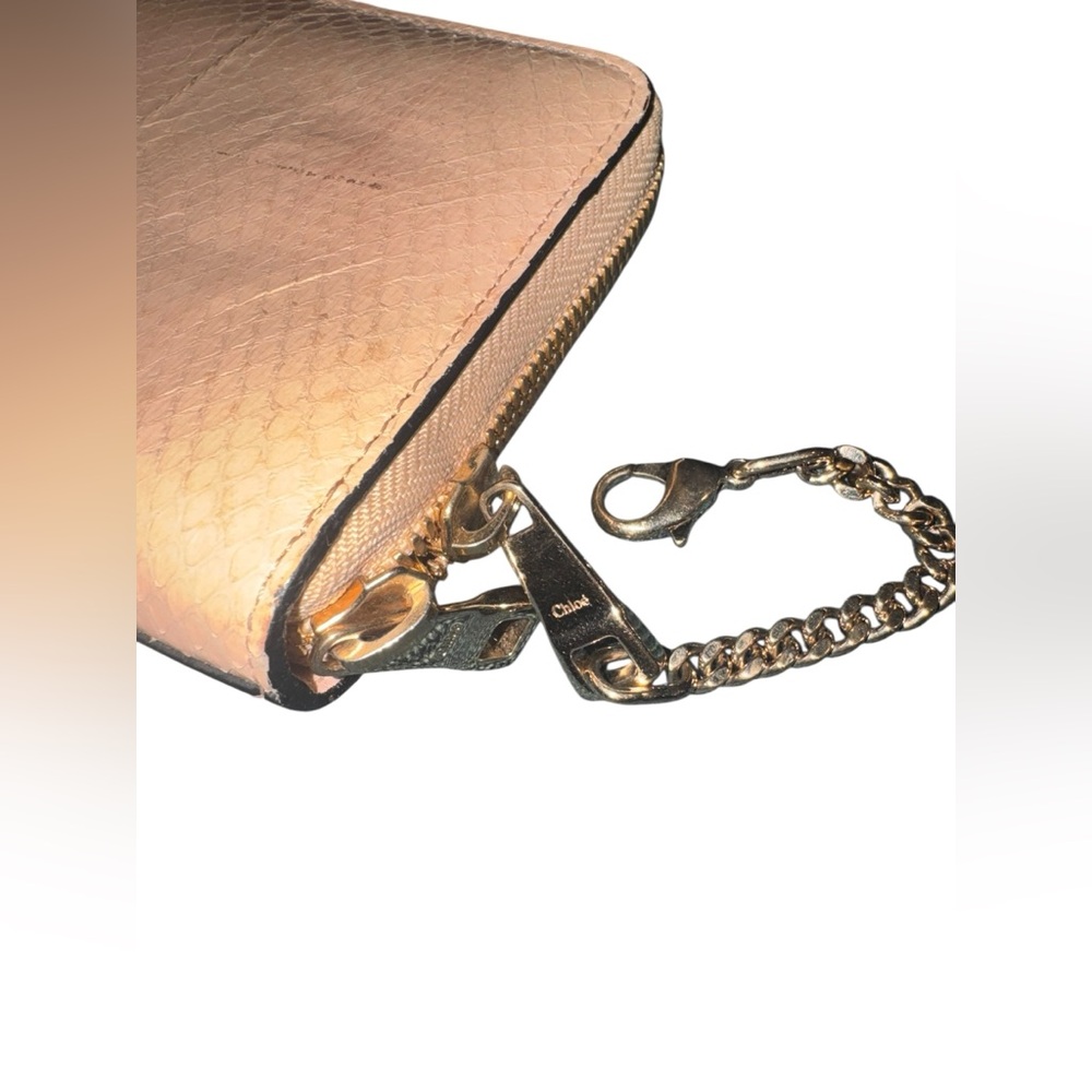 Chloé Leather Zip Wallet with Chain - Picture 3 of 8